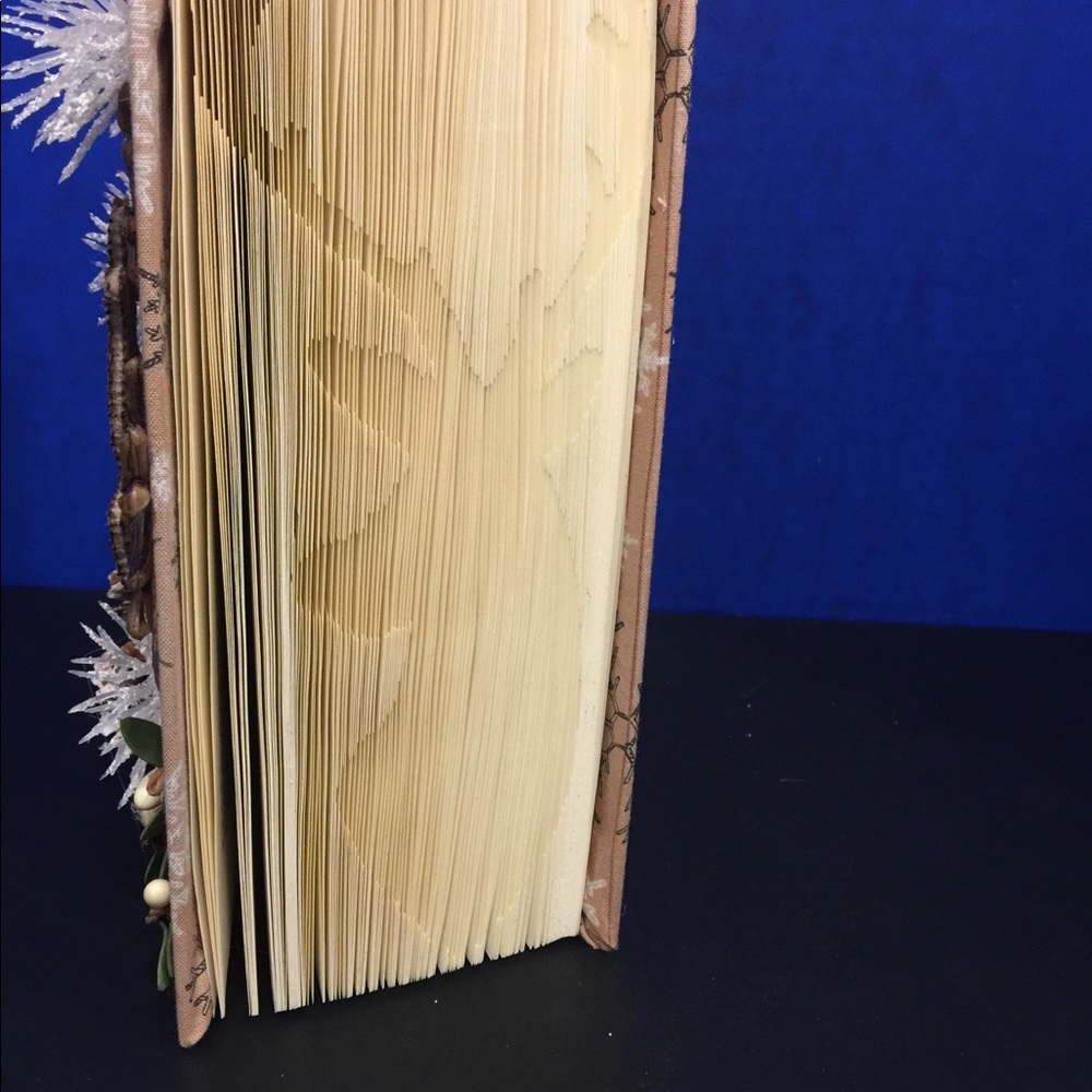 Christmas deer themed folded book art
